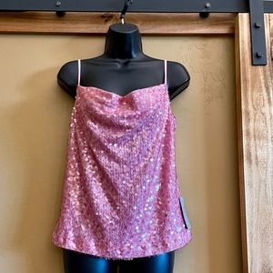 WAYF Pink Sequin Tank Top NWT Medium